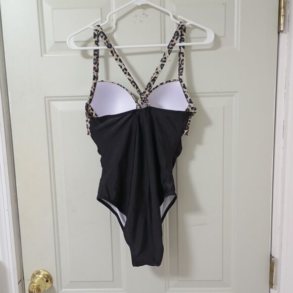 Swimsuit Women's One-Piece , Size M, Black And Animal Print NEW - Picture 9 of 12